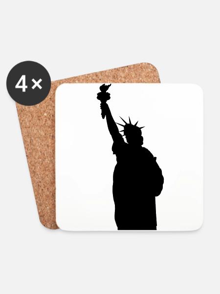 Freiheitsstatue Silhouette - Untersetzer (4er-Set) - Weiß