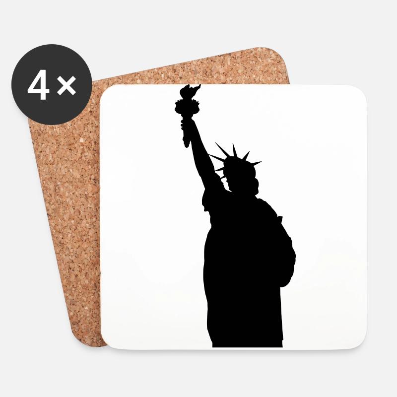 Freiheitsstatue Silhouette - Untersetzer (4er-Set) - Weiß