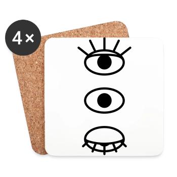 EYES - Untersetzer (4er-Set) - Weiß - Vorne