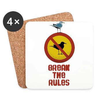 BREAK THE RULES - Coasters (set of 4) - white - Front