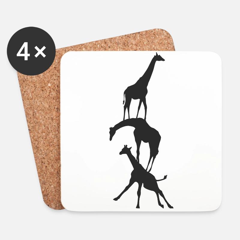 Giraffe - Untersetzer (4er-Set) - Weiß