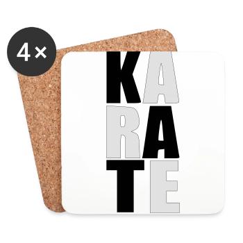 KARATE Sport Japon combat cadeau anniversaire - Dessous de verre (lot de 4) - blanc - Devant