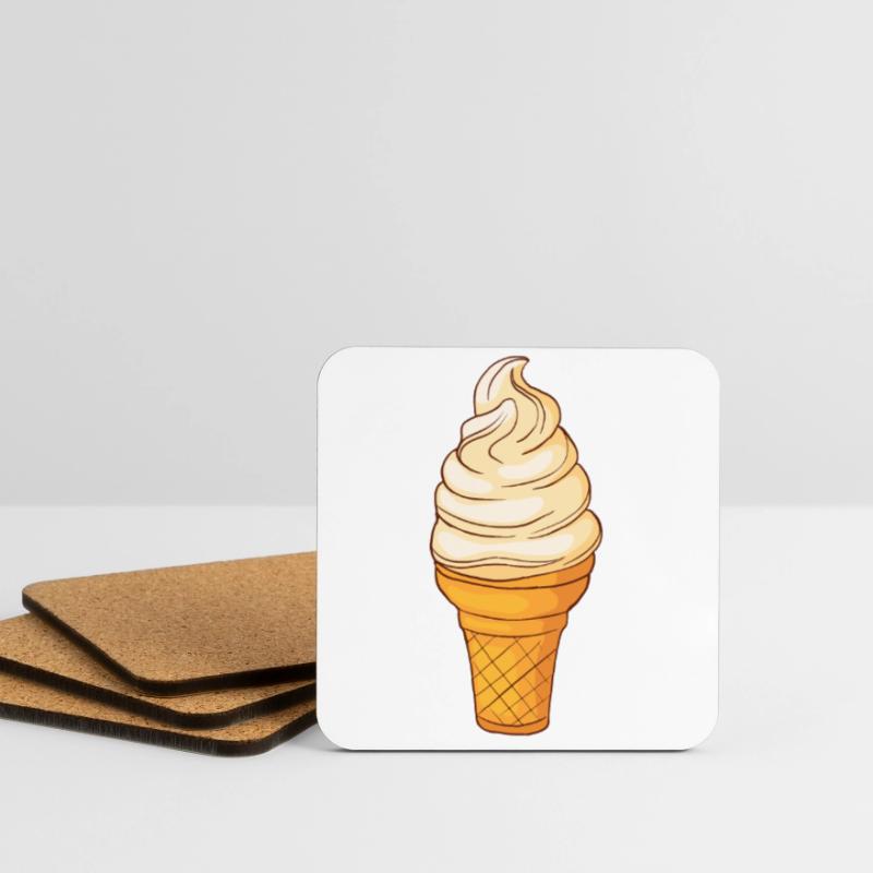 Softeis Eis Speiseeis Eiskrem Eiscreme Kugeleis Untersetzer (4er-Set)