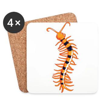 Skolopender centipede Centipede poisonous poison - Coasters (set of 4) - white - Front