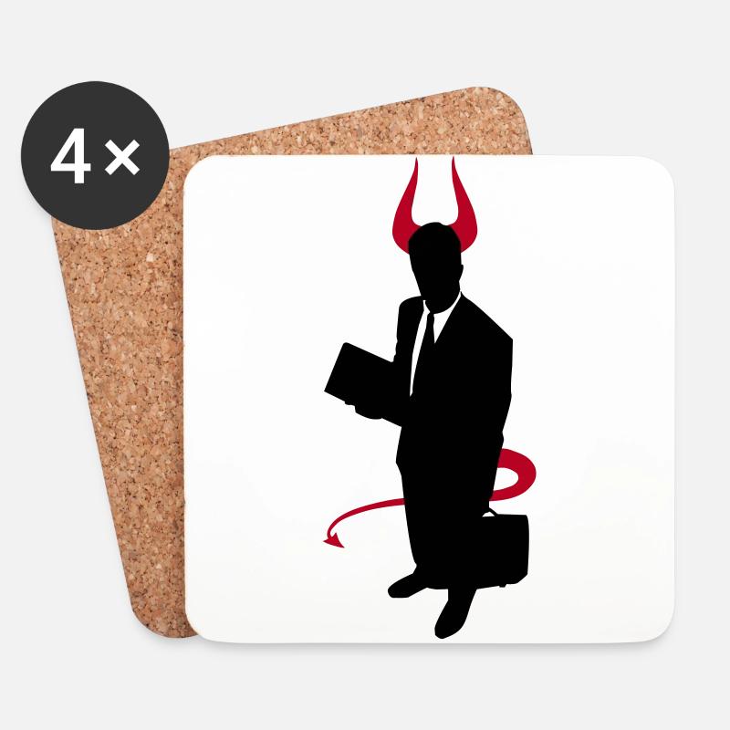 Business Devil - Coasters (set of 4) - white