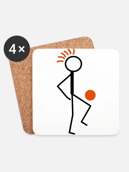 Fussballer - Untersetzer (4er-Set) - Weiß