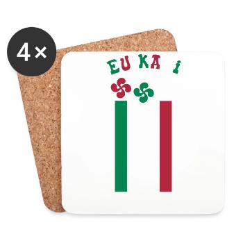 Euskadi croix Basque - Dessous de verre (lot de 4) - blanc - Devant