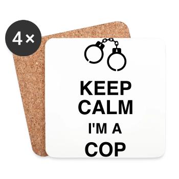 Police Officer Policeman Cop Policier Polizei - Coasters (set of 4) - white - Front
