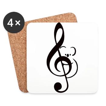 Koala sur la clé de l'arbre - Dessous de verre (lot de 4) - blanc - Devant