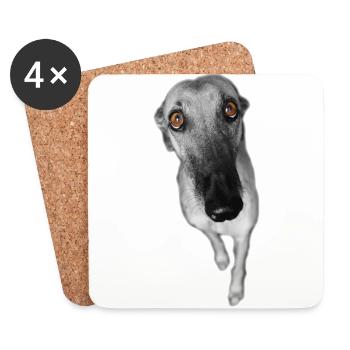 Windhund - Untersetzer (4er-Set) - Weiß - Vorne