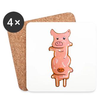 Pigs Funny - Coasters (set of 4) - white - Front