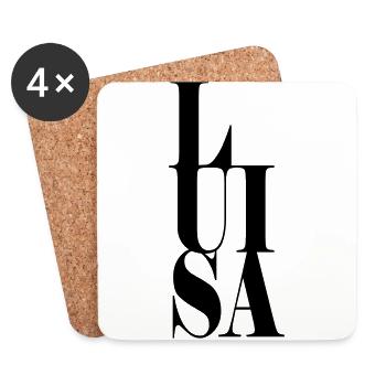 Luisa Nom Prénom Police moderne Word Art - Dessous de verre (lot de 4) - blanc - Devant