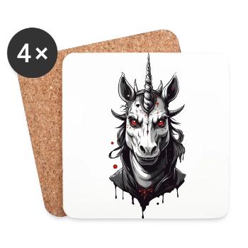 Vampir Einhorn Der Halloween Einhörner Grusel - Untersetzer (4er-Set) - Weiß - Vorne