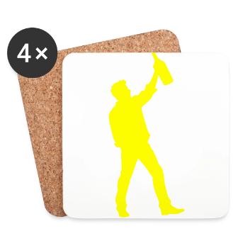 Silhouette de fête Anniversaire - Dessous de verre (lot de 4) - blanc - Devant