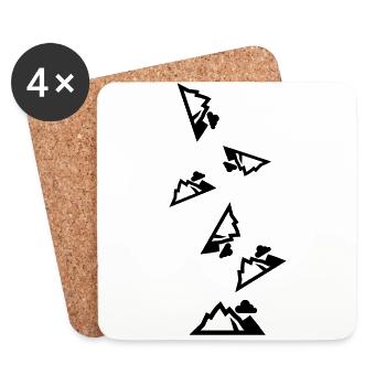Berge Mountains Silhouette - Coasters (set of 4) - white - Front