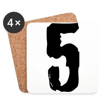 Maillot numéro 5 - Dessous de verre (lot de 4) - blanc - Devant