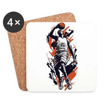 Basketball Game Action Aesthetic Streetwear - Coasters (set of 4) - white - Front