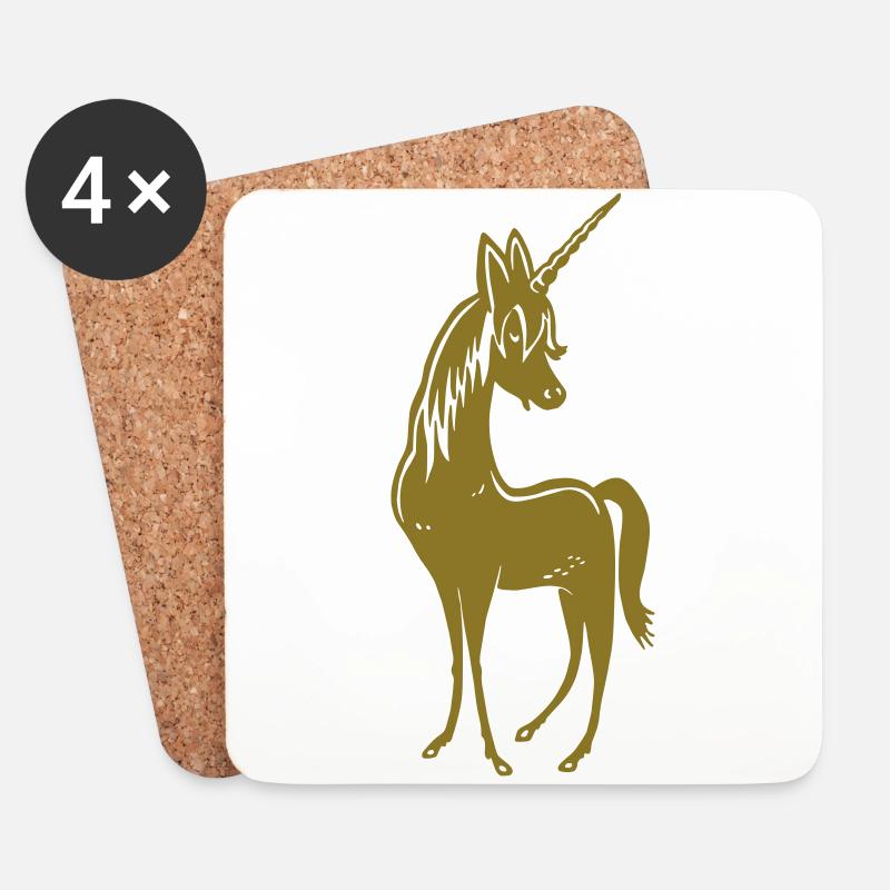 Einhorn von Rautie - Untersetzer (4er-Set) - Weiß
