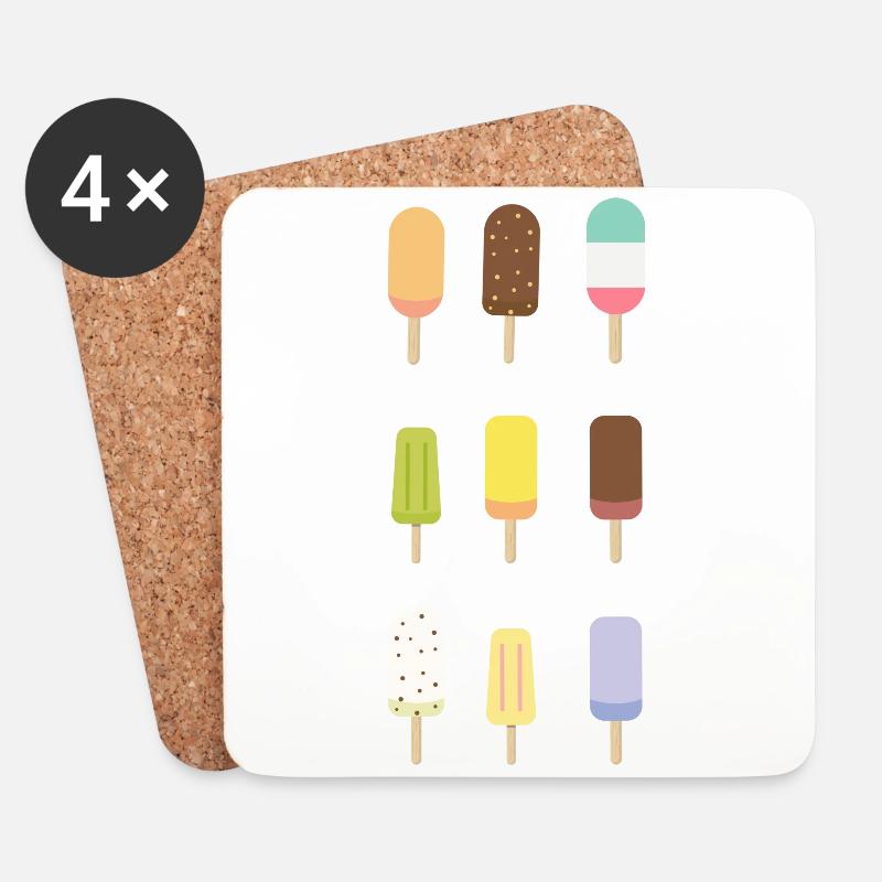 Eis - Untersetzer (4er-Set) - Weiß