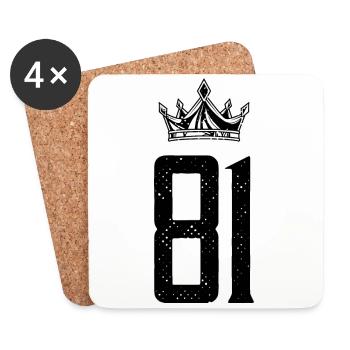 81 Number crown - Coasters (set of 4) - white - Front