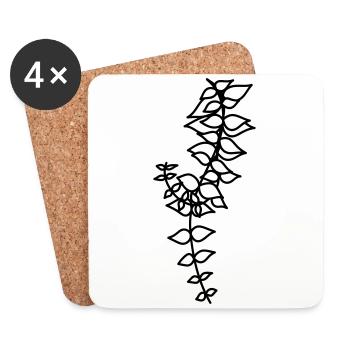fleur sauvage simple - Dessous de verre (lot de 4) - blanc - Devant