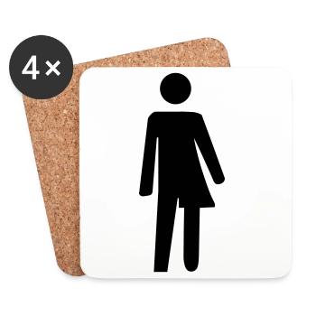 Transgender Toilet Sign - Coasters (set of 4) - white - Front