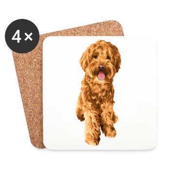 Goldendoodle Schnoodle - Untersetzer (4er-Set) - Weiß - Vorne