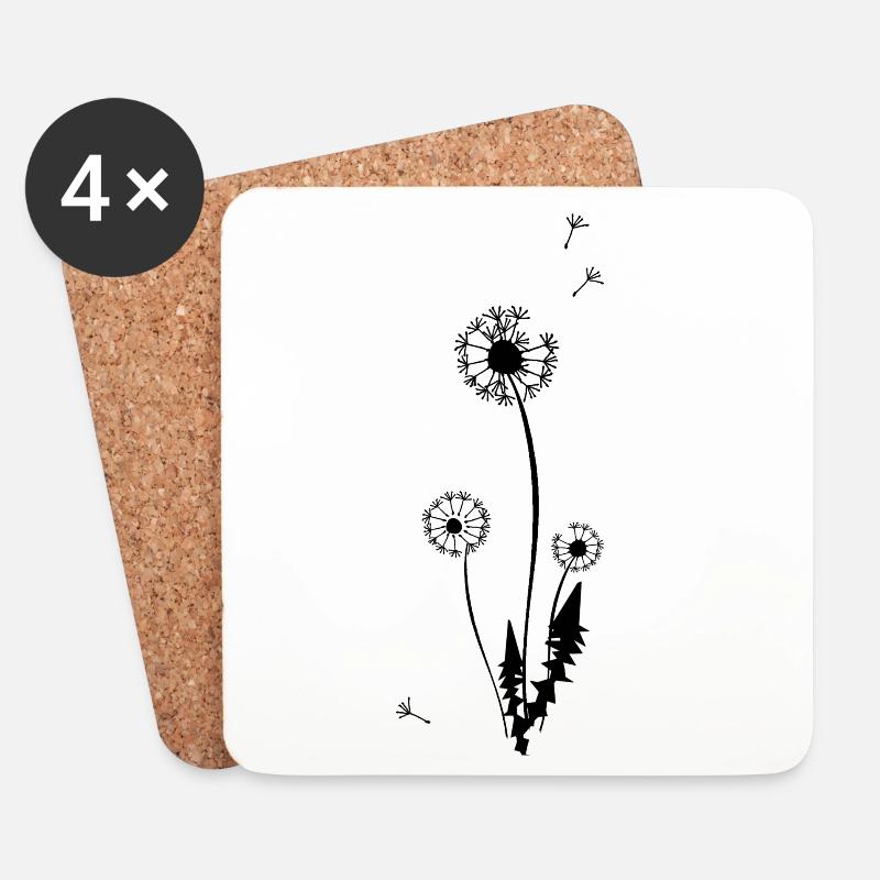 Pusteblume - Untersetzer (4er-Set) - Weiß