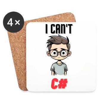 I can't C# - Untersetzer (4er-Set) - Weiß - Vorne