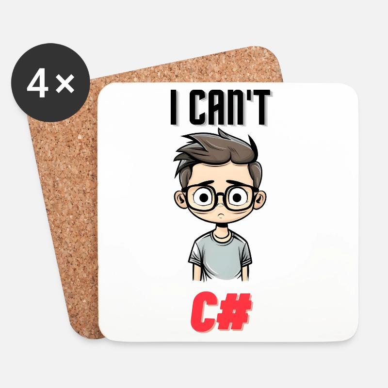 I can't C# - Untersetzer (4er-Set) - Weiß