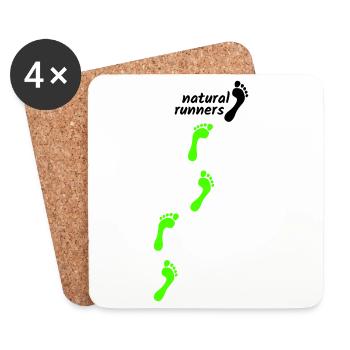 barfuß laufen - natural runners step by step 2023 - Untersetzer (4er-Set) - Weiß - Vorne