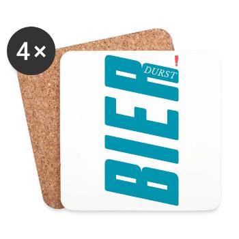 Bier Durst ! Design - für Bierliebhaber - Untersetzer (4er-Set) - Weiß - Vorne