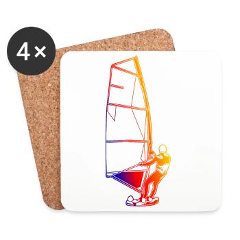 Retro Windsurfer - Coasters (set of 4) - white - Front