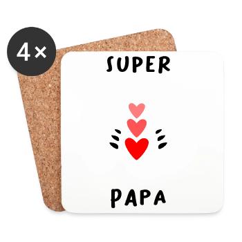 FATHER'S DAY. HAPPY FATHER'S DAY. DAD. HAPPY BIRTHDAY. - Coasters (set of 4) - white - Front