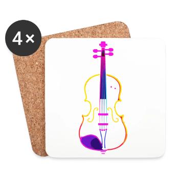 Violin Lineart - Coasters (set of 4) - white - Front
