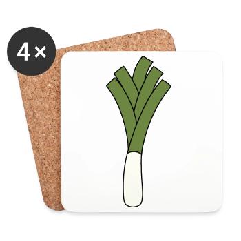 Leek - Coasters (set of 4) - white - Front