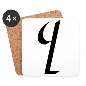 Letter I, Name, der Buchstabe I - Untersetzer (4er-Set) - Weiß - Vorne