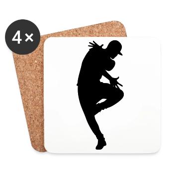 B-Boy Silhouette – Breakdance Flow - Untersetzer (4er-Set) - Weiß - Vorne