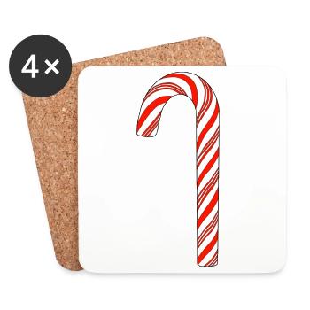 Candy cane red white - Coasters (set of 4) - white - Front