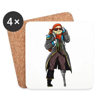 Pirate Adventure Back to School Kids 2026 - Coasters (set of 4) - white - Front