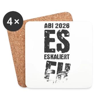 Ça s’aggrave de toute façon | Abi 2026 - Parti de l’Abitur - Dessous de verre (lot de 4) - blanc - Devant