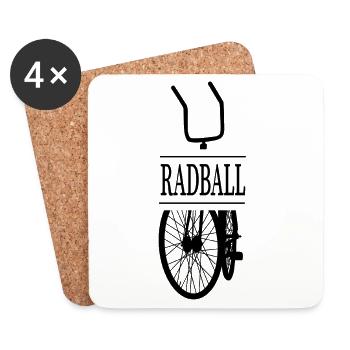 Radball, Radballer, Hallenradsport - Untersetzer (4er-Set) - Weiß - Vorne