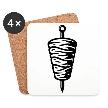 Kebab symbol - Coasters (set of 4) - white - Front