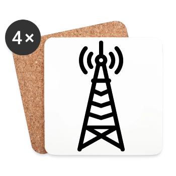 tour radio - Dessous de verre (lot de 4) - blanc - Devant