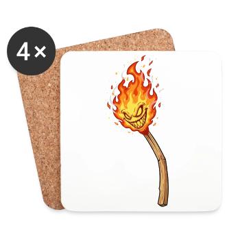 Blazing Flame Goblin - Coasters (set of 4) - white - Front