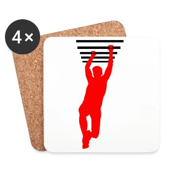 OCR-Griff – Hängestangen-Design - Untersetzer (4er-Set) - Weiß - Vorne