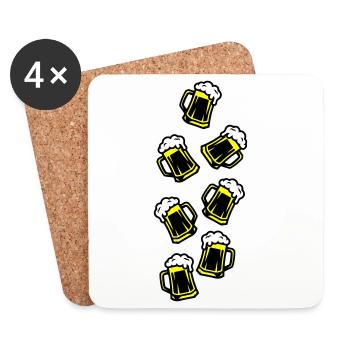 Toasting beer Drinking - Coasters (set of 4) - white - Front