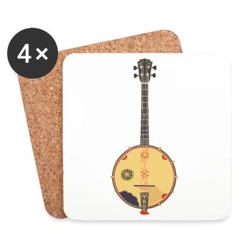 Graphiques Banjo - Dessous de verre (lot de 4) - blanc - Devant
