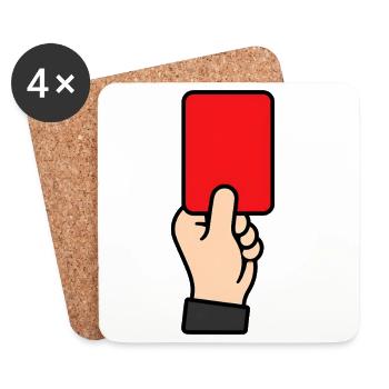Rote Karte Schiedsrichter – Fussball Icon Vektor - Untersetzer (4er-Set) - Weiß - Vorne