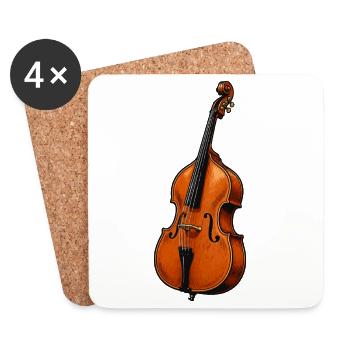 Contrebasse - Dessous de verre (lot de 4) - blanc - Devant